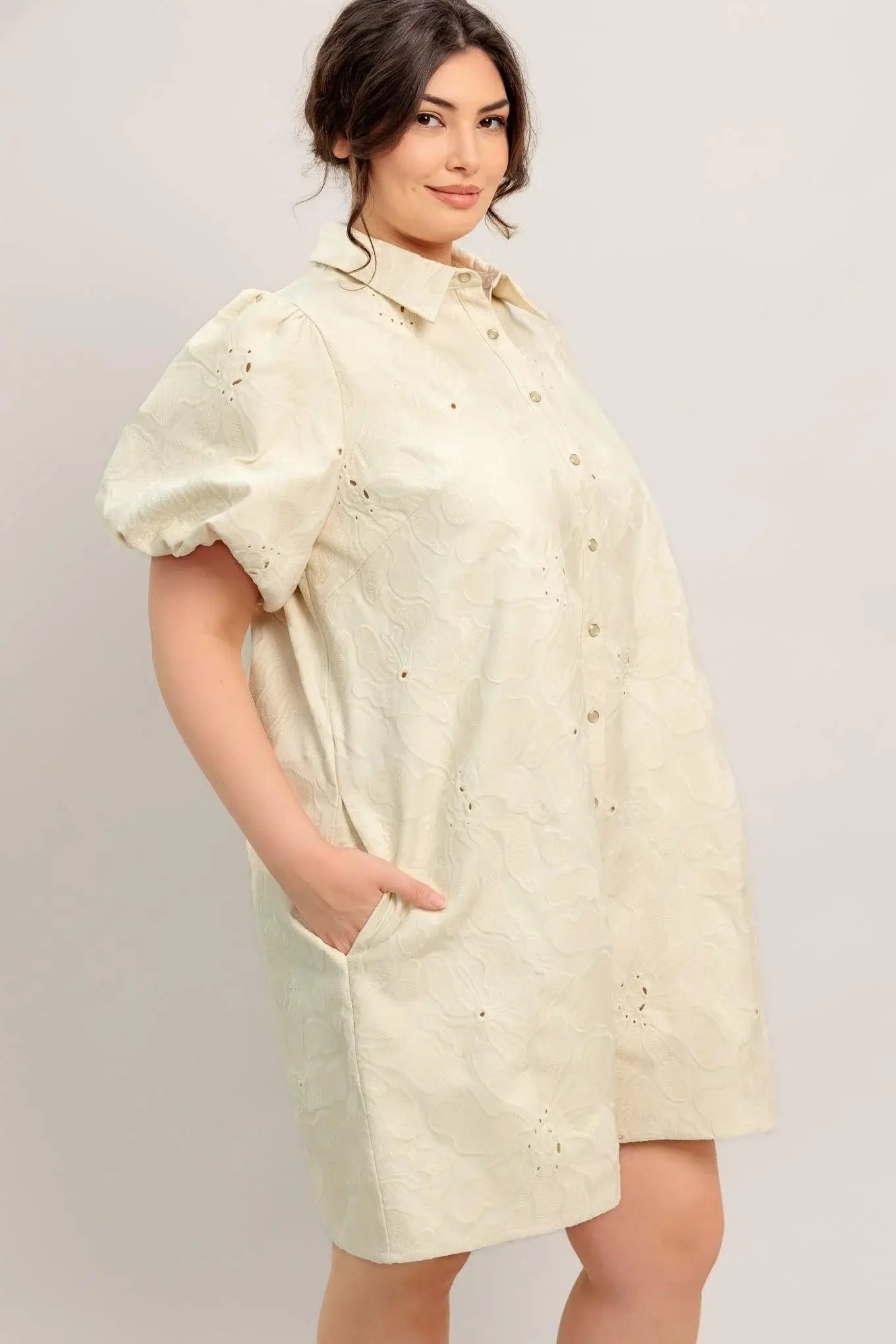 BREATHABLE WEAVE WOVEN MINI DRESS - Flying Tomato - Flyclothing LLC