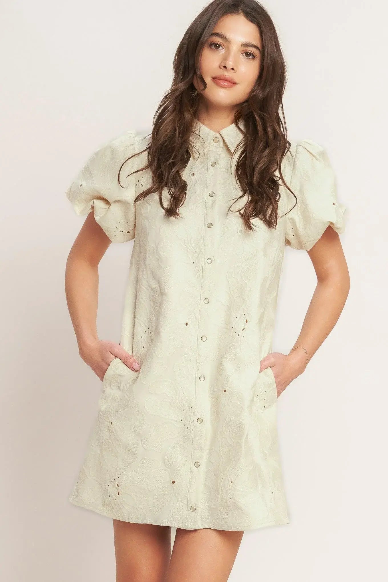 BREATHABLE WEAVE WOVEN MINI DRESS - Flying Tomato - Flyclothing LLC
