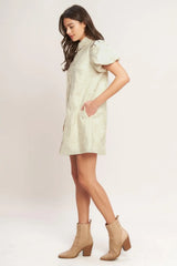 BREATHABLE WEAVE WOVEN MINI DRESS - Flying Tomato - Flyclothing LLC