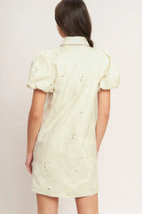 BREATHABLE WEAVE WOVEN MINI DRESS - Flying Tomato - Flyclothing LLC