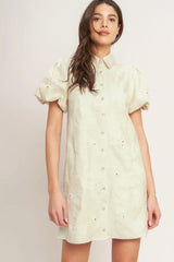 BREATHABLE WEAVE WOVEN MINI DRESS - Flying Tomato - Flyclothing LLC