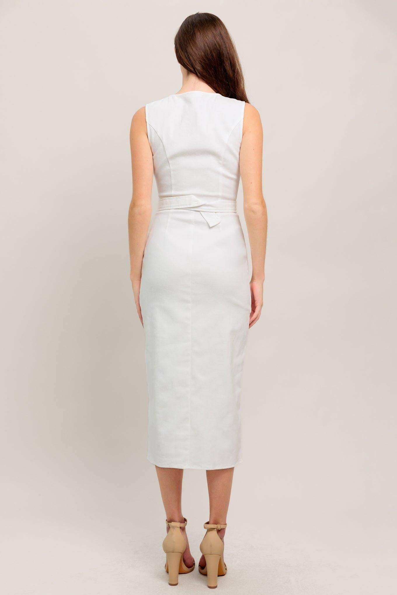 ROUGE ROMANCE TWILL MIDI DRESS - Flying Tomato - Flyclothing LLC