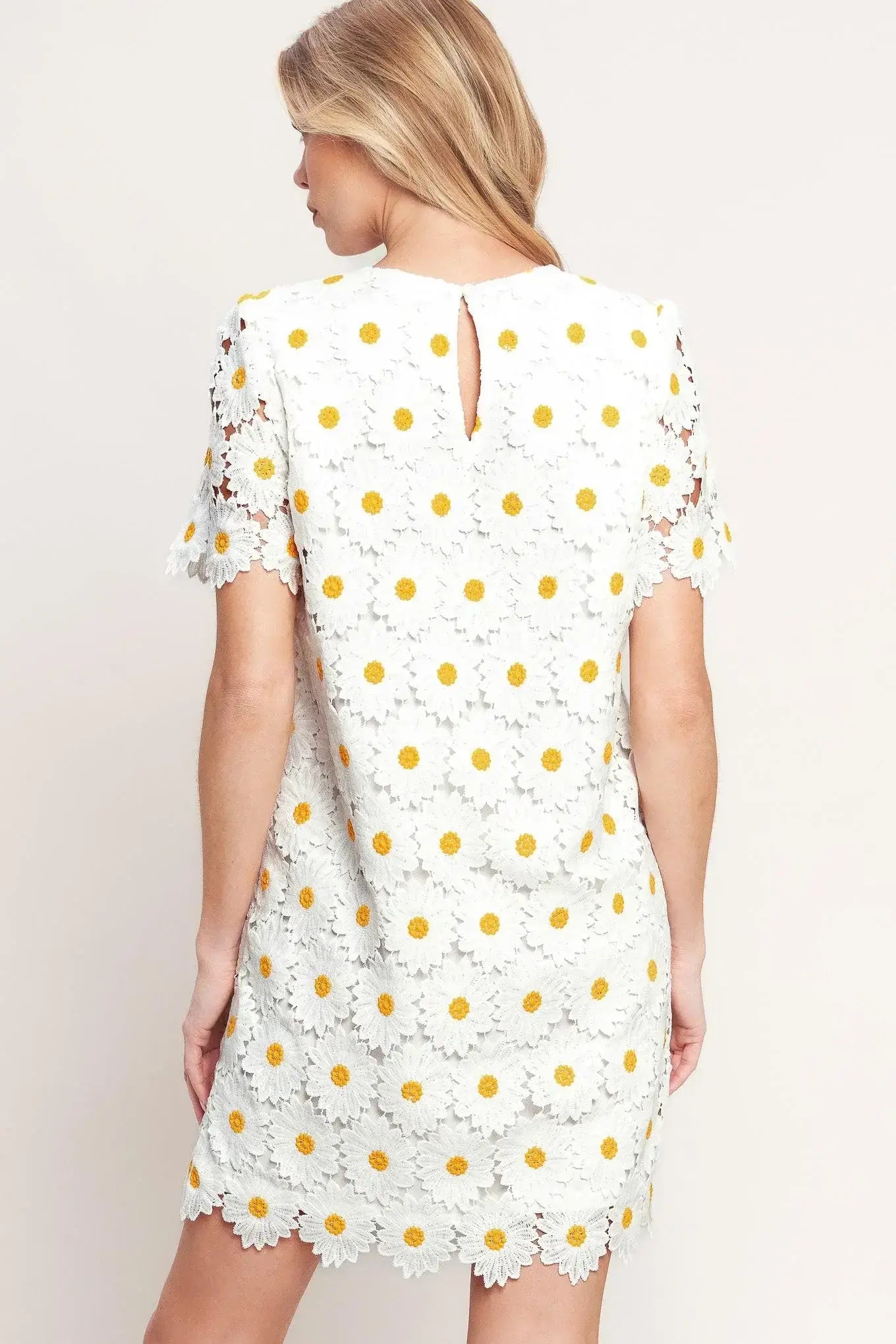 DAISIES AND DAYDREAMS WOVEN LACE MINI DRESS - Flying Tomato - Flyclothing LLC