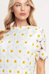 DAISIES AND DAYDREAMS WOVEN LACE MINI DRESS - Flying Tomato - Flyclothing LLC