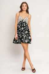 DARK ROMANCE WOVEN MINI DRESS - Flying Tomato - Flyclothing LLC