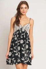 DARK ROMANCE WOVEN MINI DRESS - Flying Tomato - Flyclothing LLC