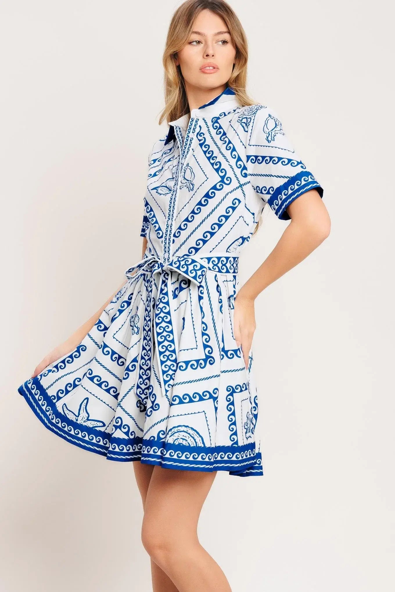 ISLAND POLISH WOVEN MINI DRESS - Flying Tomato - Flyclothing LLC