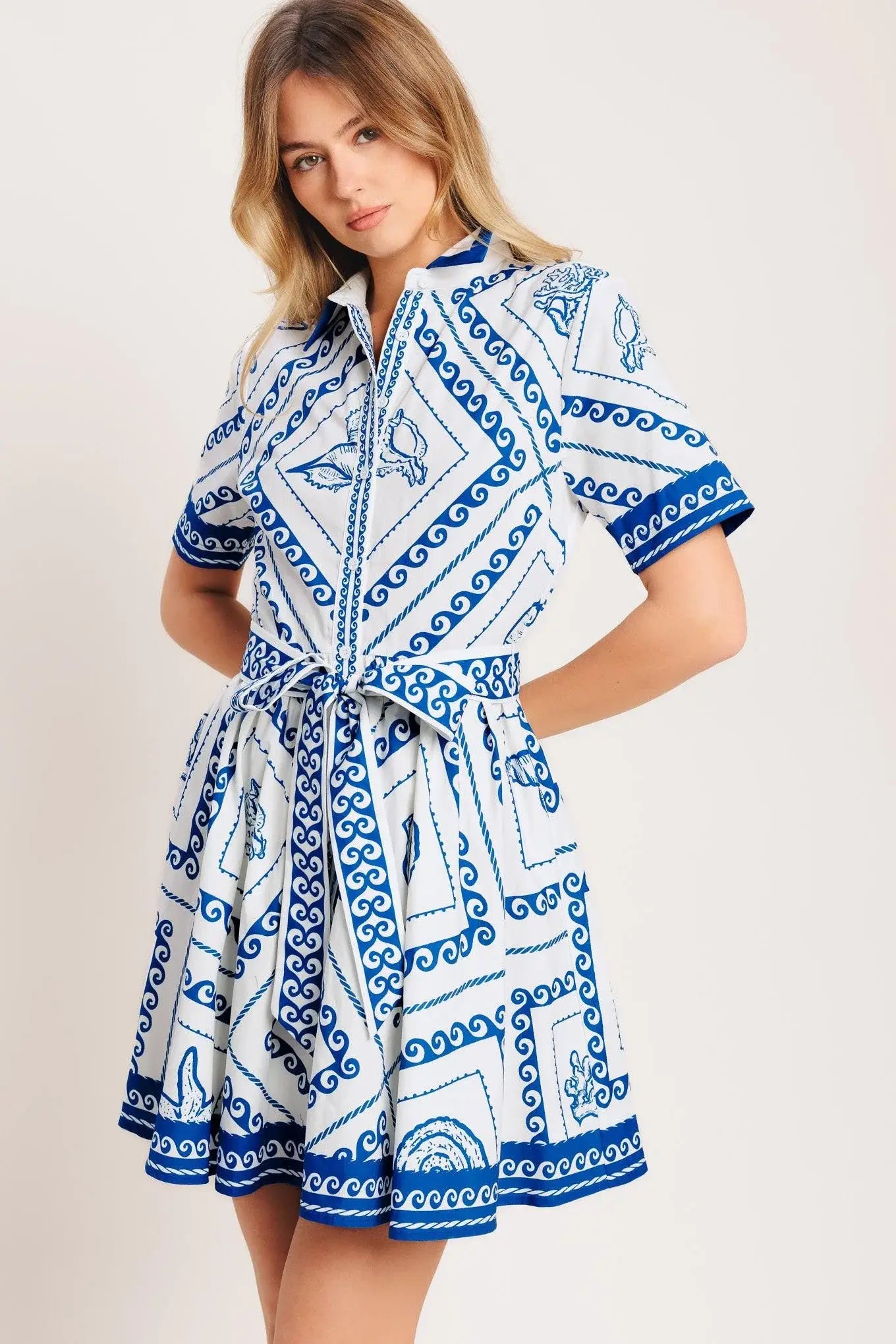 ISLAND POLISH WOVEN MINI DRESS - Flying Tomato - Flyclothing LLC