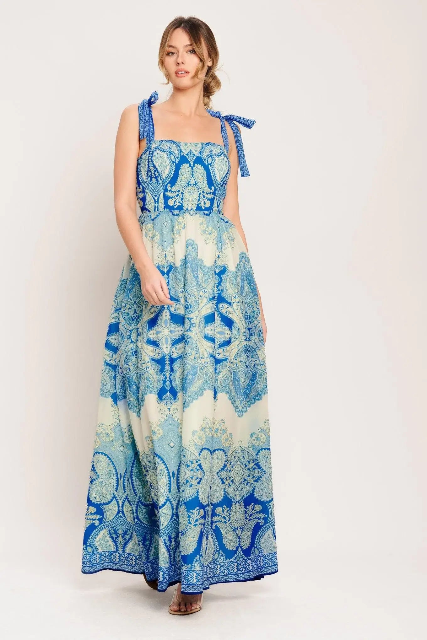 OCEAN TAPESTRY WOVEN MAXI DRESS - Flying Tomato - Flyclothing LLC