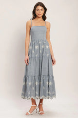 SALT AIR STRIPE WOVEN MIDI DRESS - Flying Tomato - Flyclothing LLC