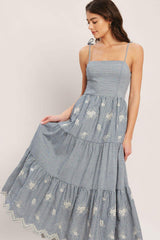 SALT AIR STRIPE WOVEN MIDI DRESS - Flying Tomato - Flyclothing LLC