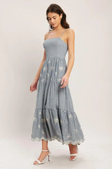 SALT AIR STRIPE WOVEN MIDI DRESS - Flying Tomato - Flyclothing LLC