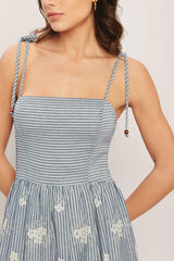 SALT AIR STRIPE WOVEN MIDI DRESS - Flying Tomato - Flyclothing LLC