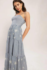 SALT AIR STRIPE WOVEN MIDI DRESS - Flying Tomato - Flyclothing LLC