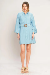 AZURE COAST WOVEN MINI DRESS - Flying Tomato - Flyclothing LLC
