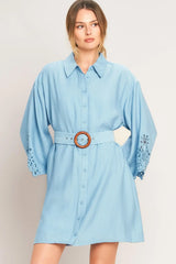 AZURE COAST WOVEN MINI DRESS - Flying Tomato - Flyclothing LLC