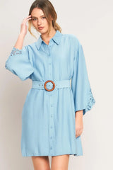 AZURE COAST WOVEN MINI DRESS - Flying Tomato - Flyclothing LLC