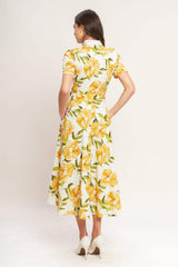 UPLIFTING PALETTE WOVEN MIDI DRESS - Flying Tomato - Flyclothing LLC