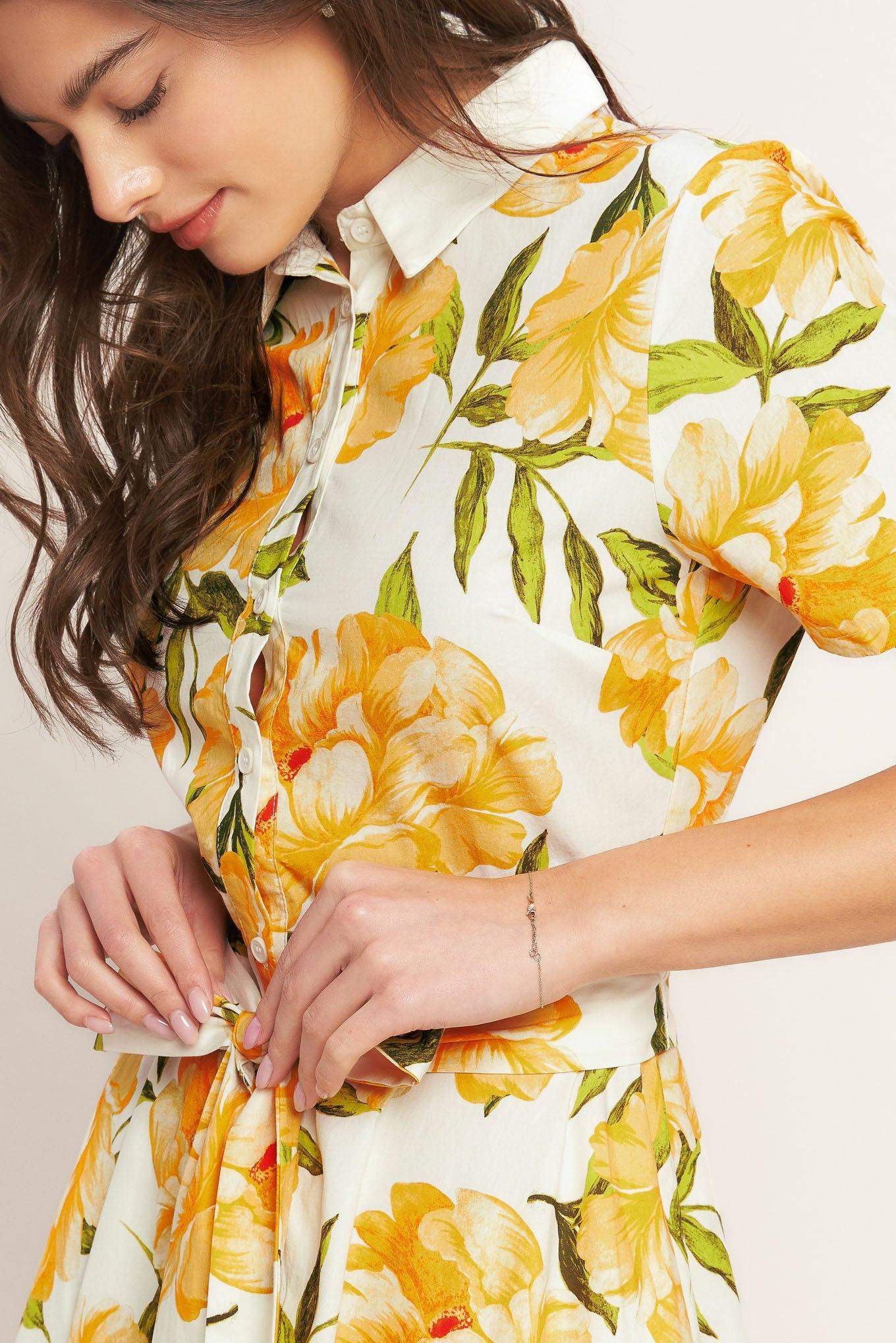 UPLIFTING PALETTE WOVEN MIDI DRESS - Flying Tomato - Flyclothing LLC