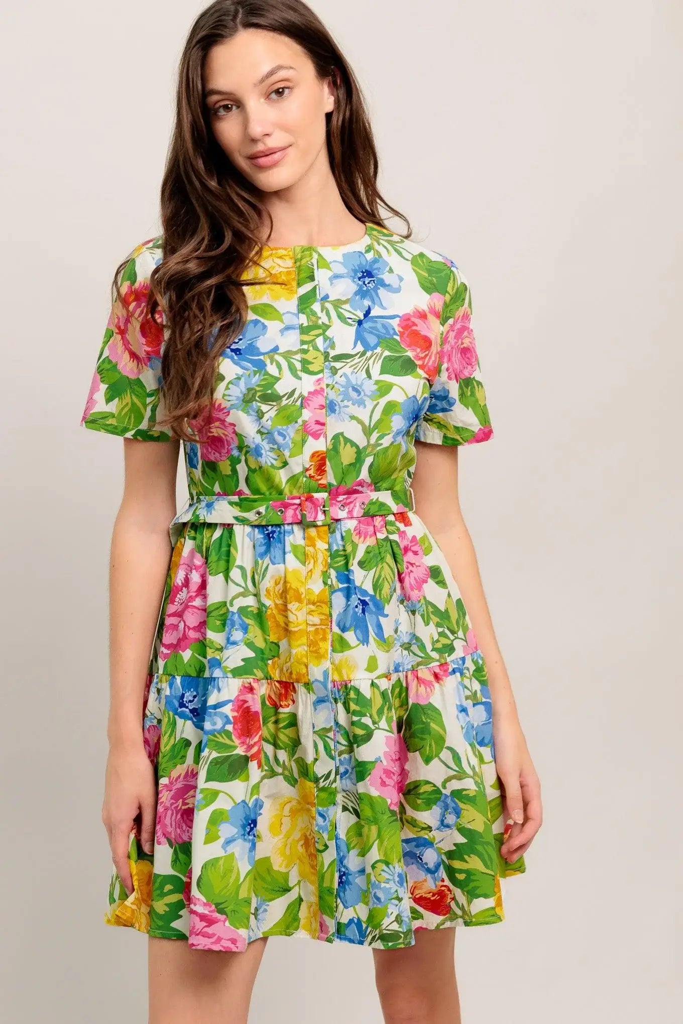 SUNSHINE IN FULL BLOOM WOVEN MINI DRESS - Flying Tomato - Flyclothing LLC