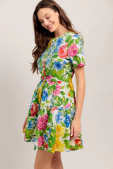 SUNSHINE IN FULL BLOOM WOVEN MINI DRESS - Flying Tomato - Flyclothing LLC