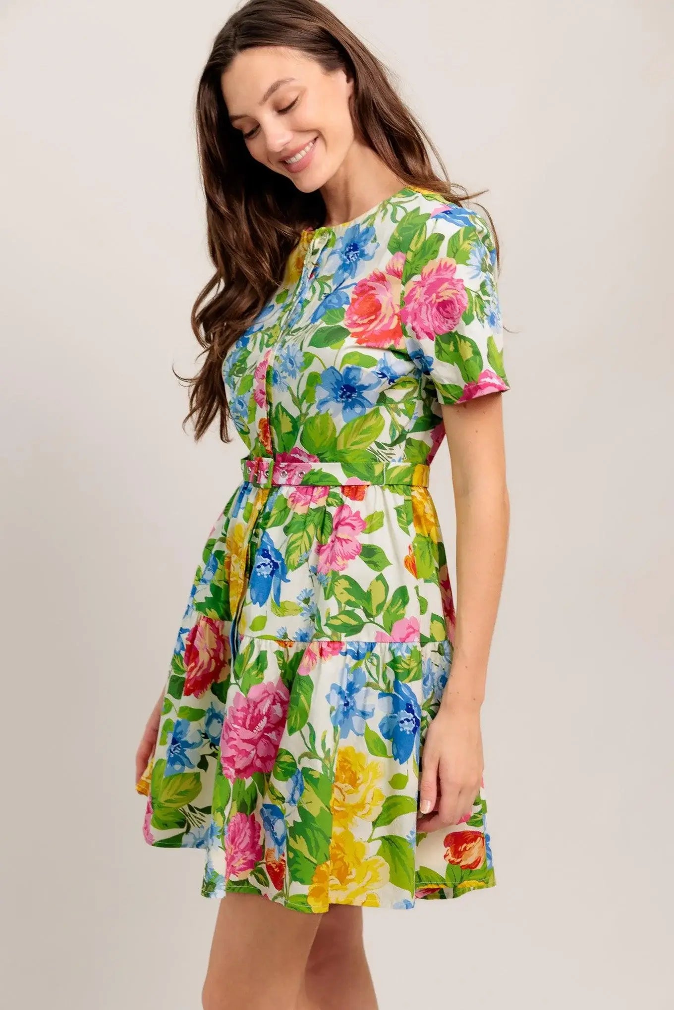 SUNSHINE IN FULL BLOOM WOVEN MINI DRESS - Flying Tomato - Flyclothing LLC