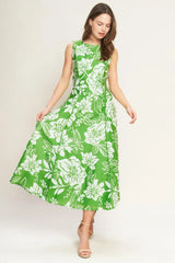 GARDEN GODDESS WOVEN MIDI DRESS - Flying Tomato - Flyclothing LLC