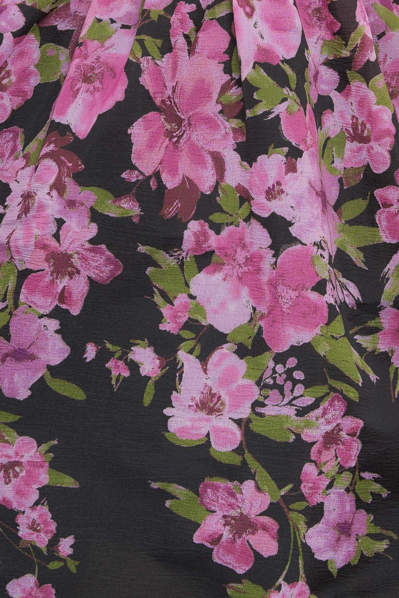 NIGHTFALL BLOSSOM WOVEN MIDI DRESS - Flying Tomato - Flyclothing LLC
