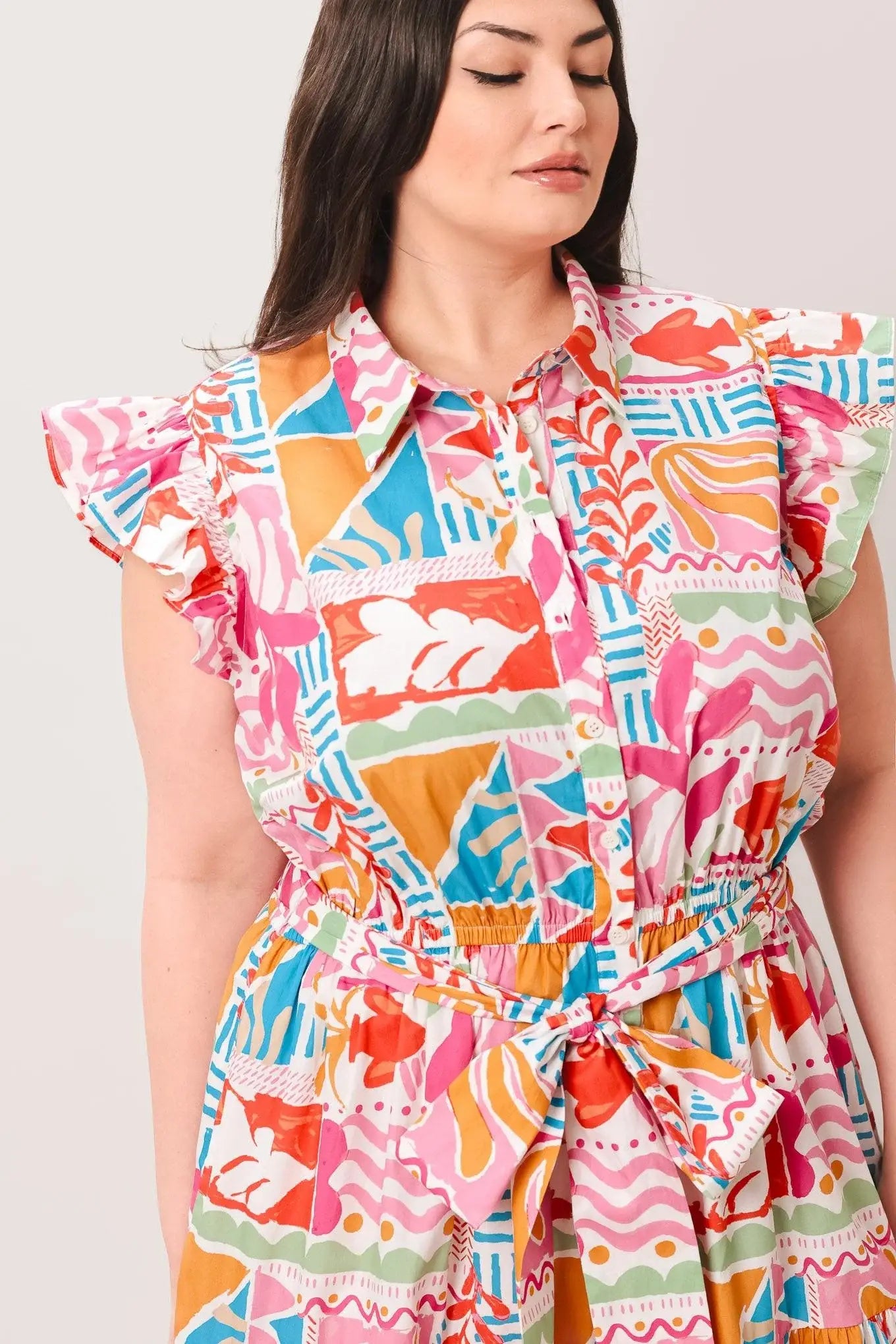 RIVIERA MOSAIC WOVEN MIDI DRESS - Flying Tomato - Flyclothing LLC