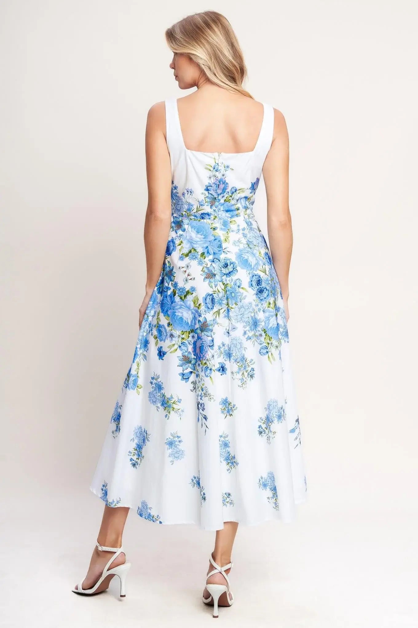 CLASSIC BLOOM DAY WOVEN MIDI DRESS - Flying Tomato - Flyclothing LLC