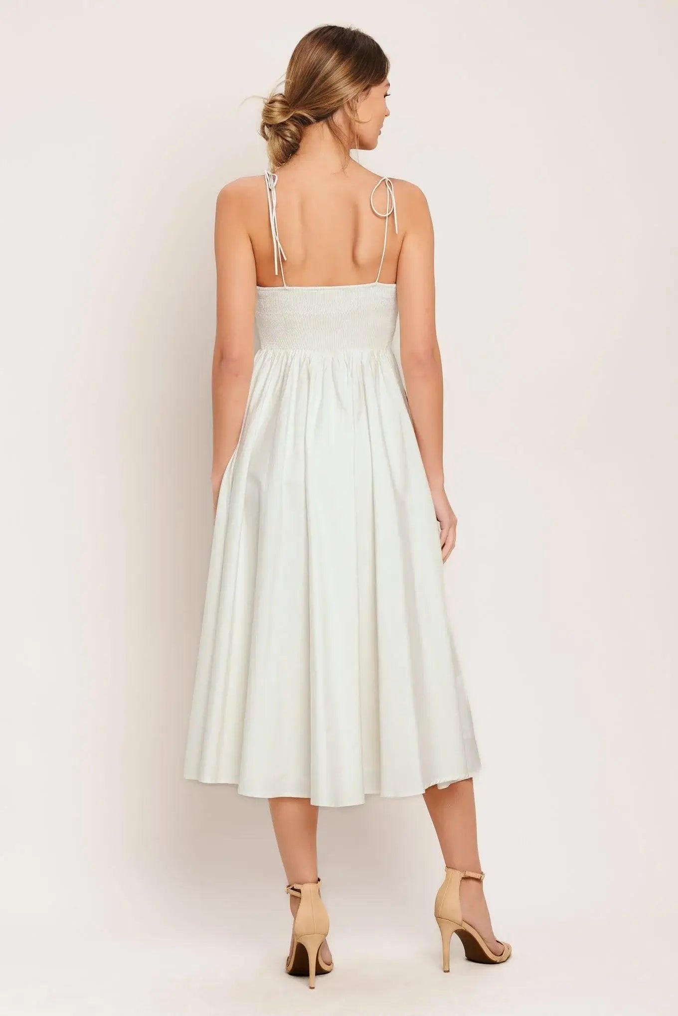 POETIC BLOOM WOVEN MIDI DRESS - Flying Tomato - Flyclothing LLC