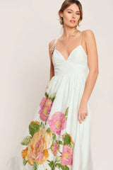 POETIC BLOOM WOVEN MIDI DRESS - Flying Tomato - Flyclothing LLC