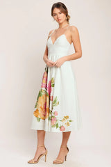 POETIC BLOOM WOVEN MIDI DRESS - Flying Tomato - Flyclothing LLC