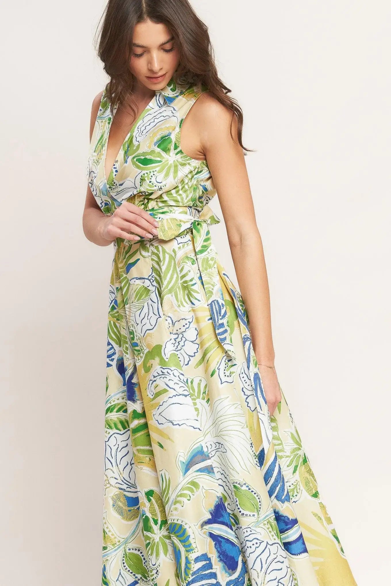 LAGOON FLOW WOVEN MIDI DRESS - Flying Tomato - Flyclothing LLC