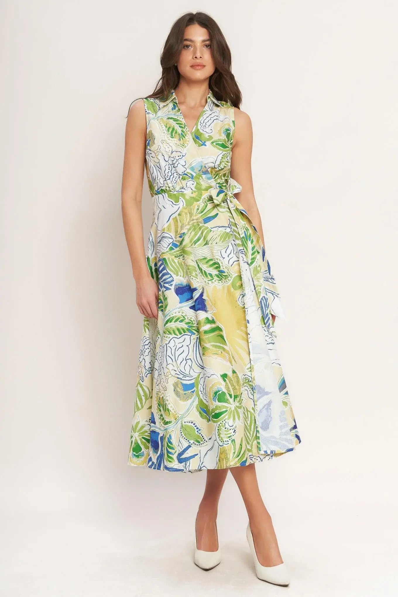 LAGOON FLOW WOVEN MIDI DRESS - Flying Tomato - Flyclothing LLC