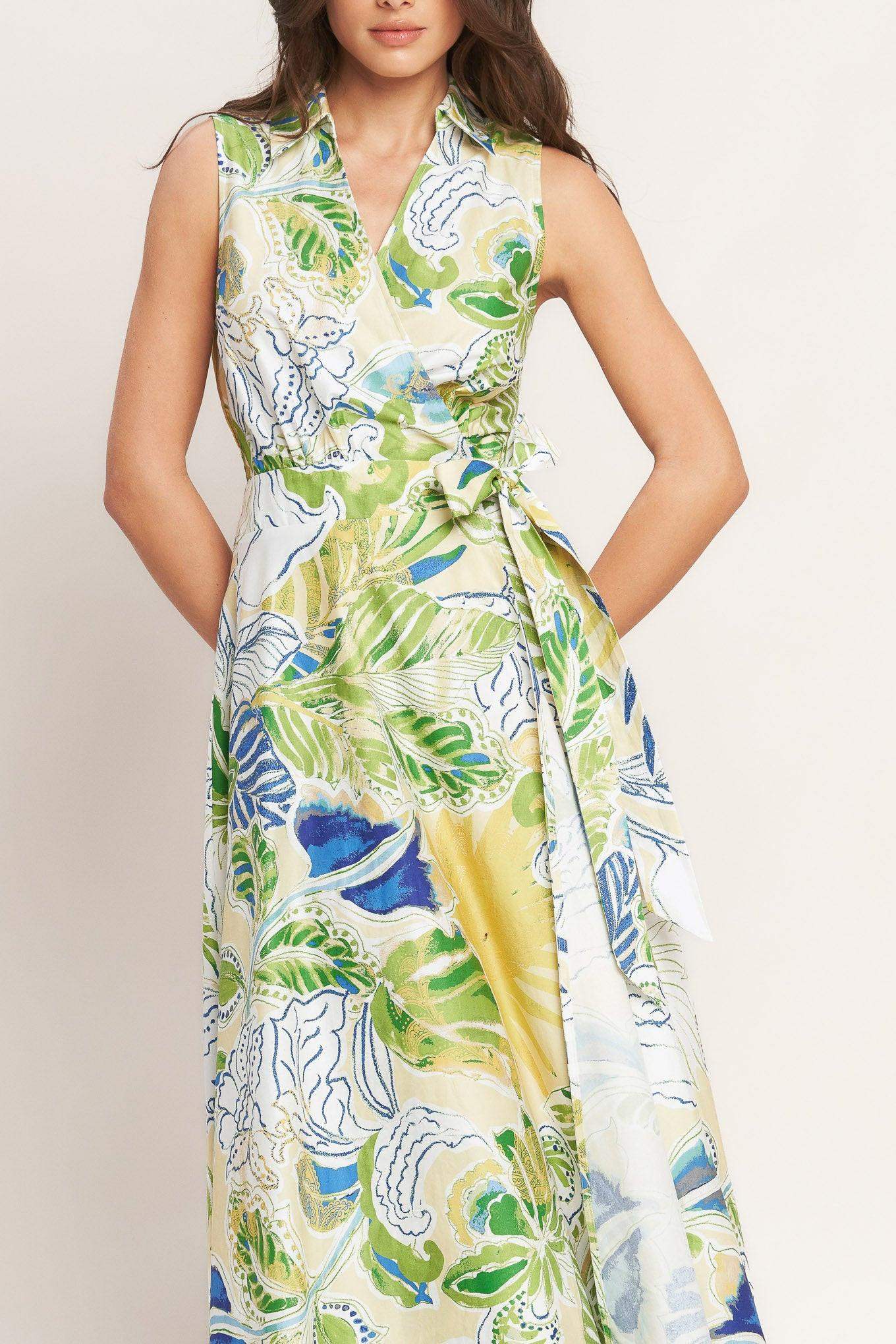 LAGOON FLOW WOVEN MIDI DRESS - Flying Tomato - Flyclothing LLC