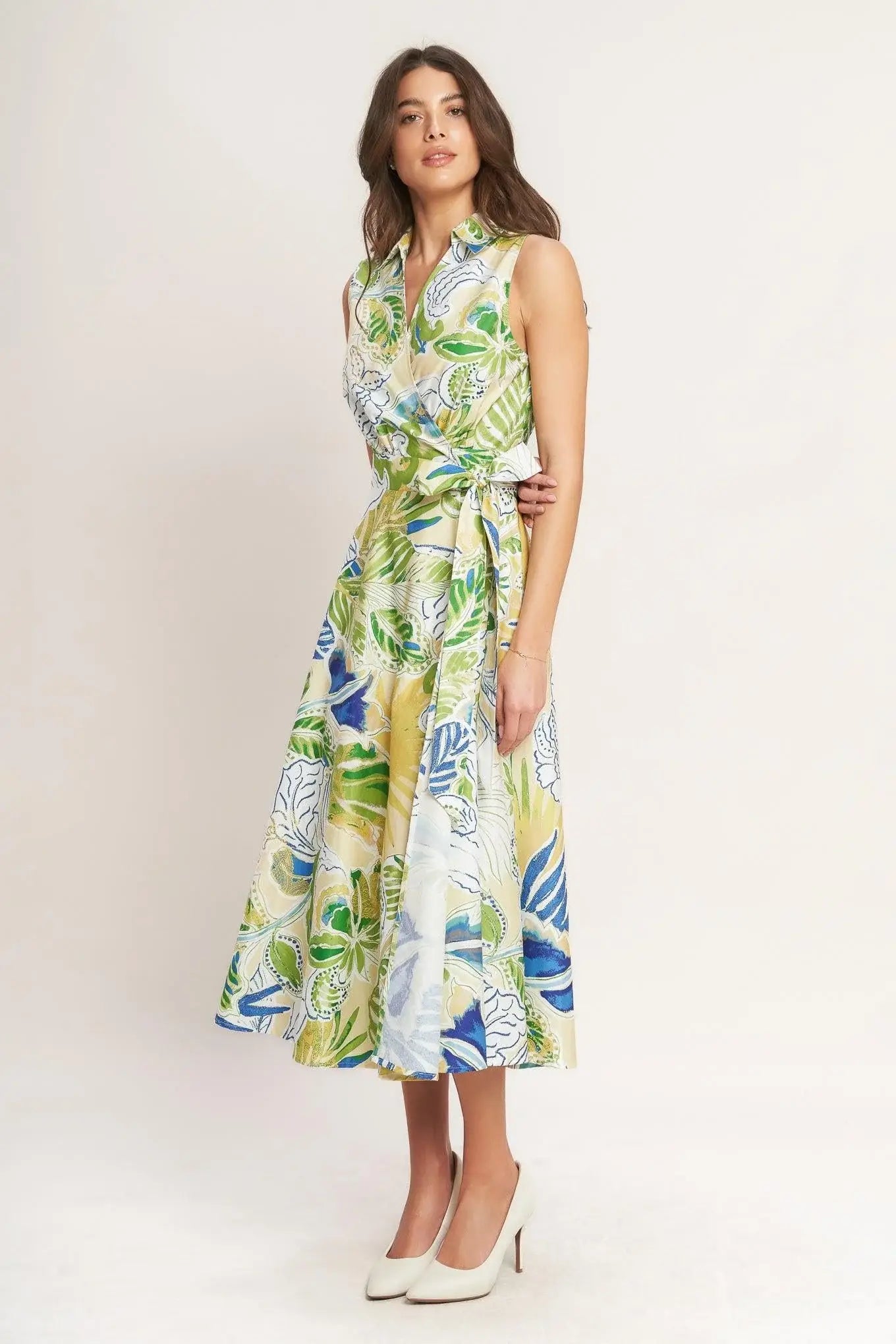 LAGOON FLOW WOVEN MIDI DRESS - Flying Tomato - Flyclothing LLC