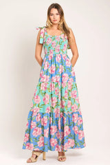 PASTEL GLOW WOVEN MAXI DRESS - Flying Tomato - Flyclothing LLC