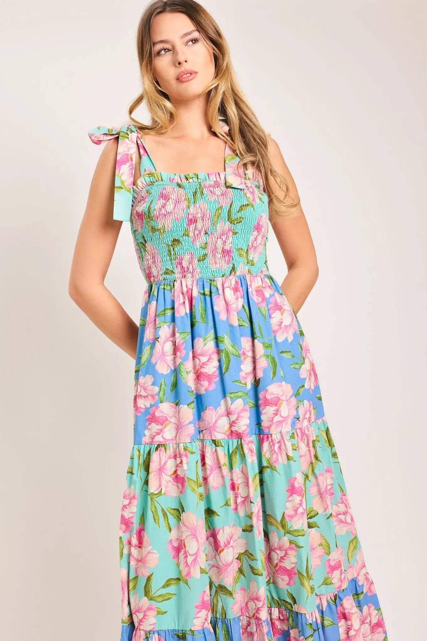 PASTEL GLOW WOVEN MAXI DRESS - Flying Tomato - Flyclothing LLC
