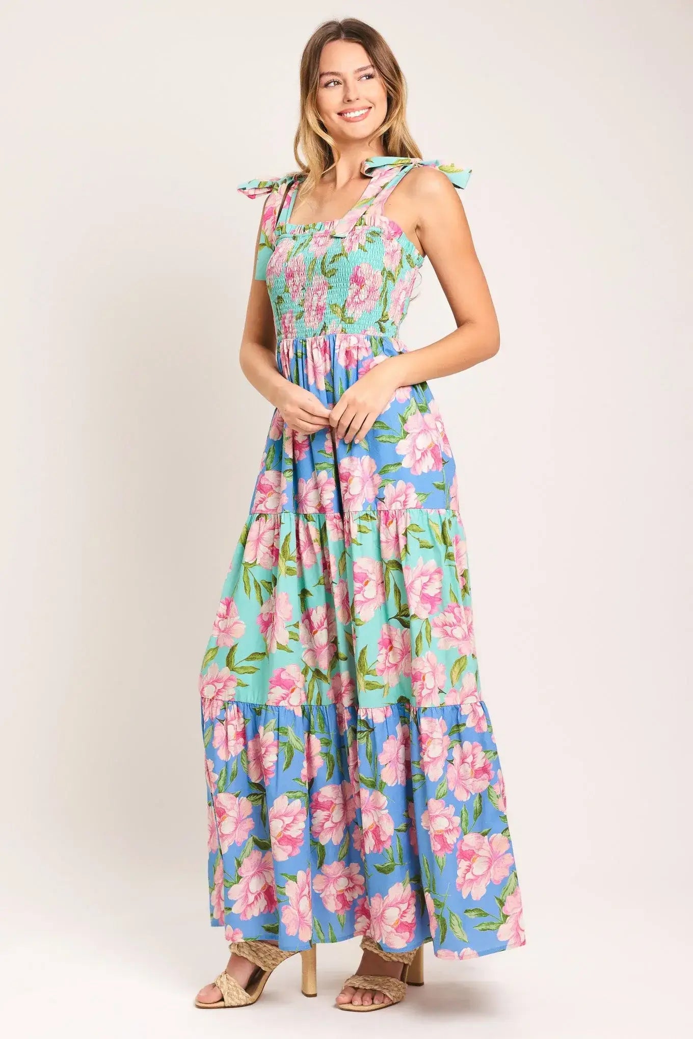 PASTEL GLOW WOVEN MAXI DRESS - Flying Tomato - Flyclothing LLC