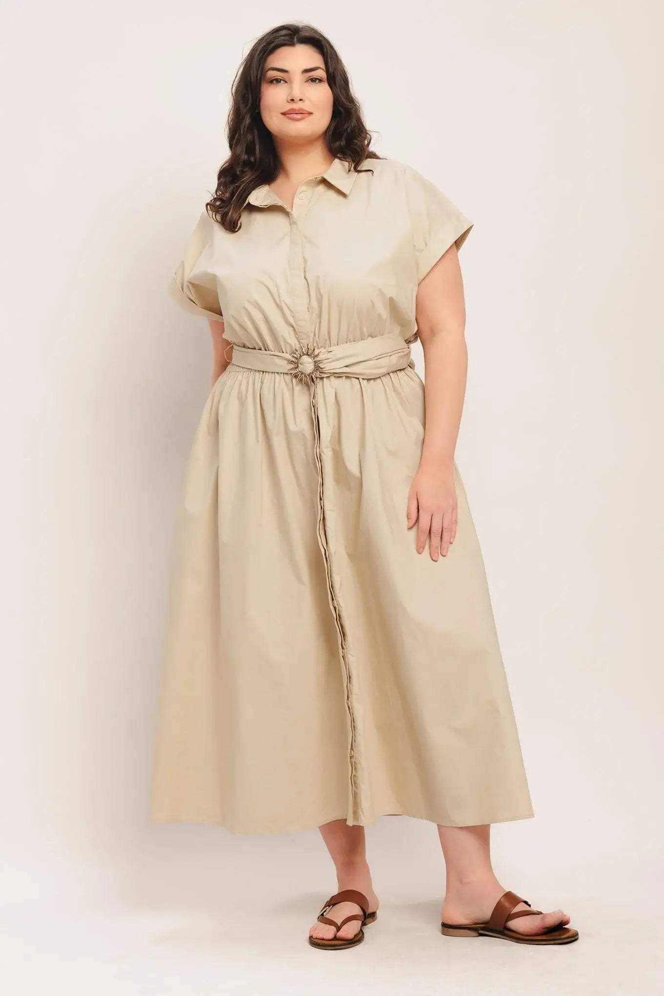 BARE ELEGANCE WOVEN MIDI DRESS - Flying Tomato - Flyclothing LLC