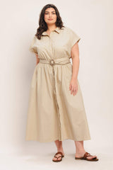 BARE ELEGANCE WOVEN MIDI DRESS - Flying Tomato - Flyclothing LLC