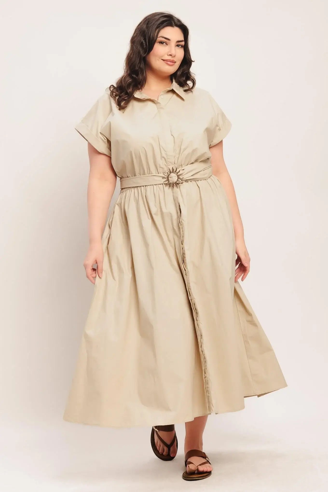 BARE ELEGANCE WOVEN MIDI DRESS - Flying Tomato - Flyclothing LLC
