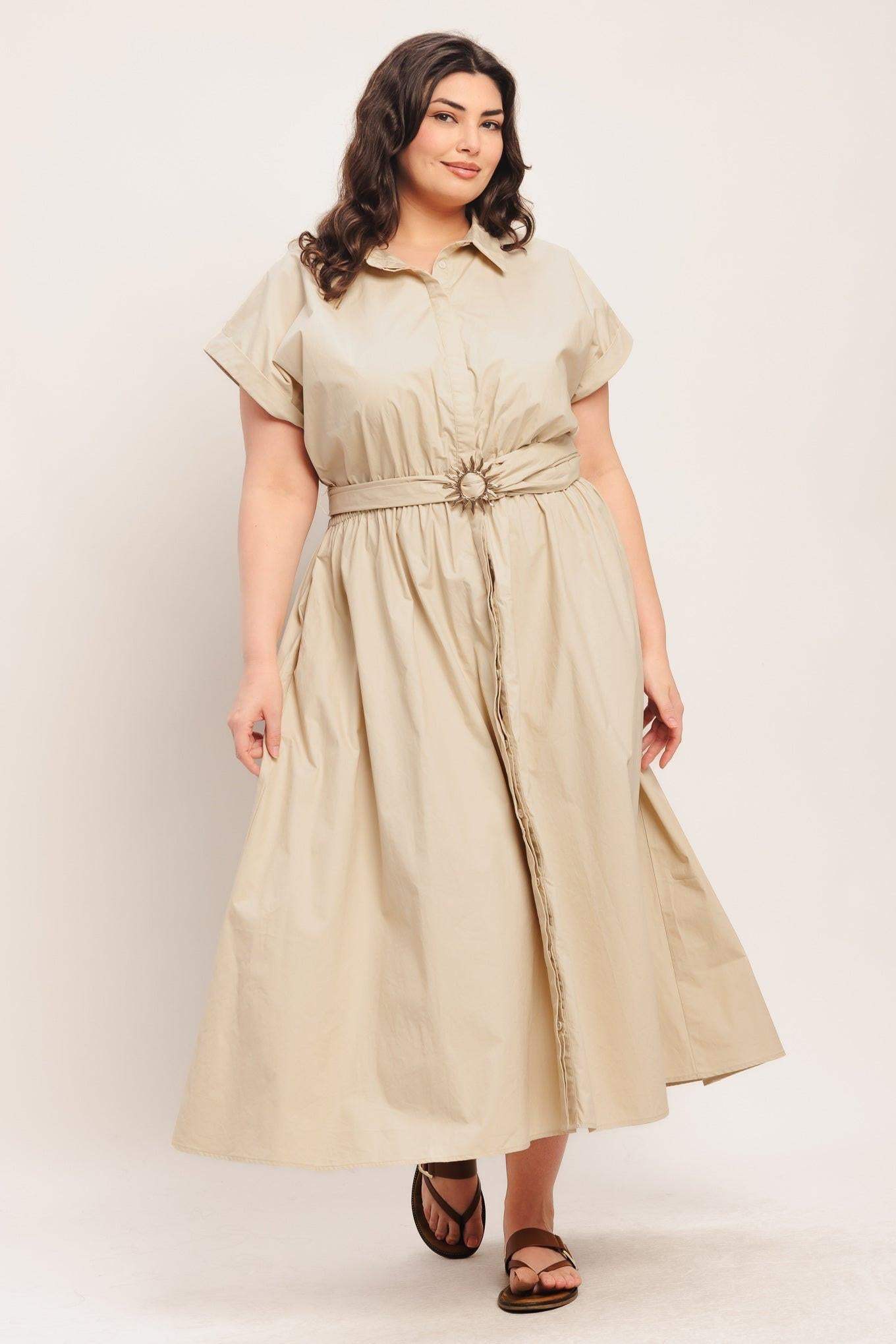 BARE ELEGANCE WOVEN MIDI DRESS - Flying Tomato - Flyclothing LLC