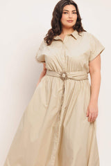 BARE ELEGANCE WOVEN MIDI DRESS - Flying Tomato - Flyclothing LLC