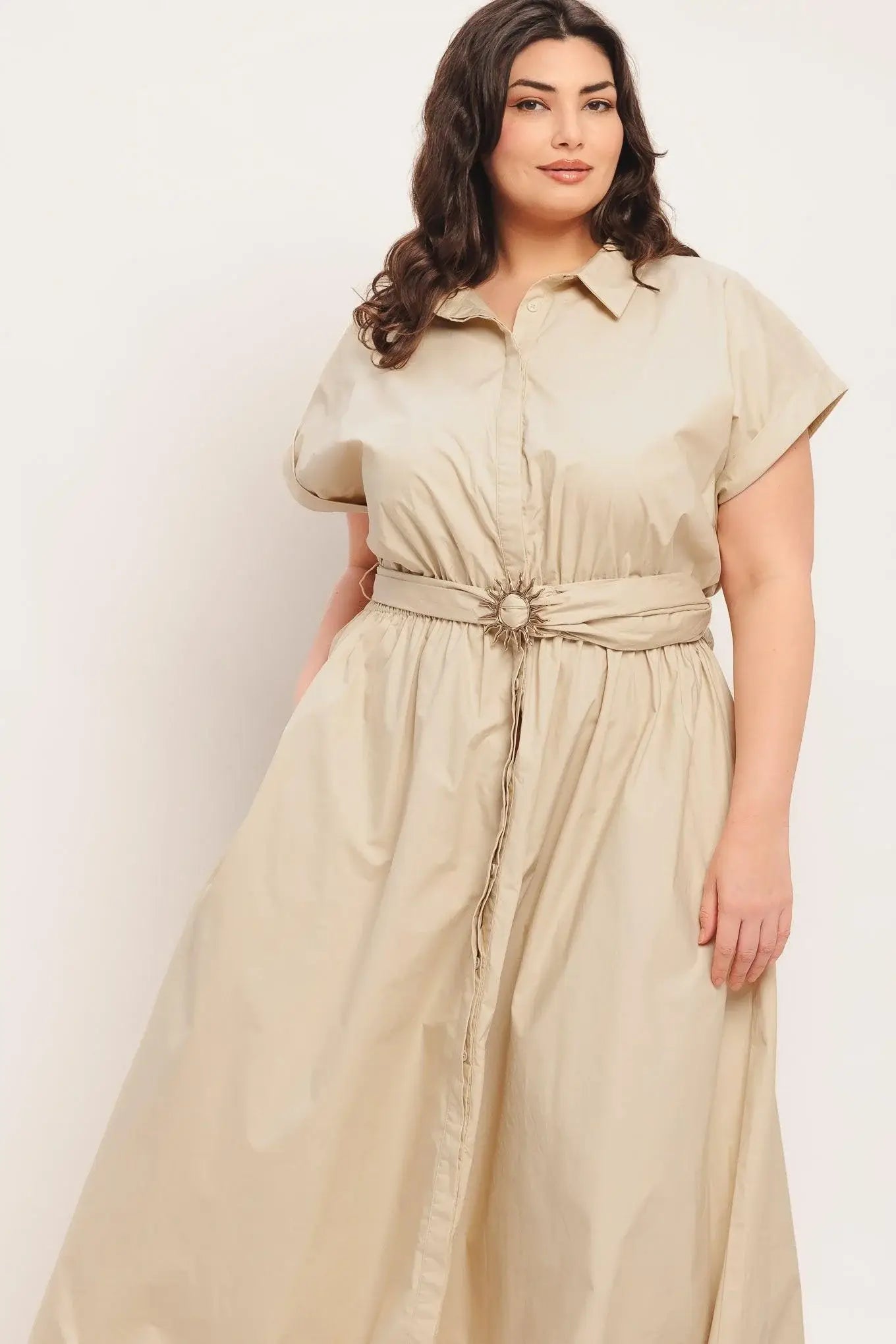 BARE ELEGANCE WOVEN MIDI DRESS - Flying Tomato - Flyclothing LLC