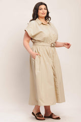 BARE ELEGANCE WOVEN MIDI DRESS - Flying Tomato - Flyclothing LLC