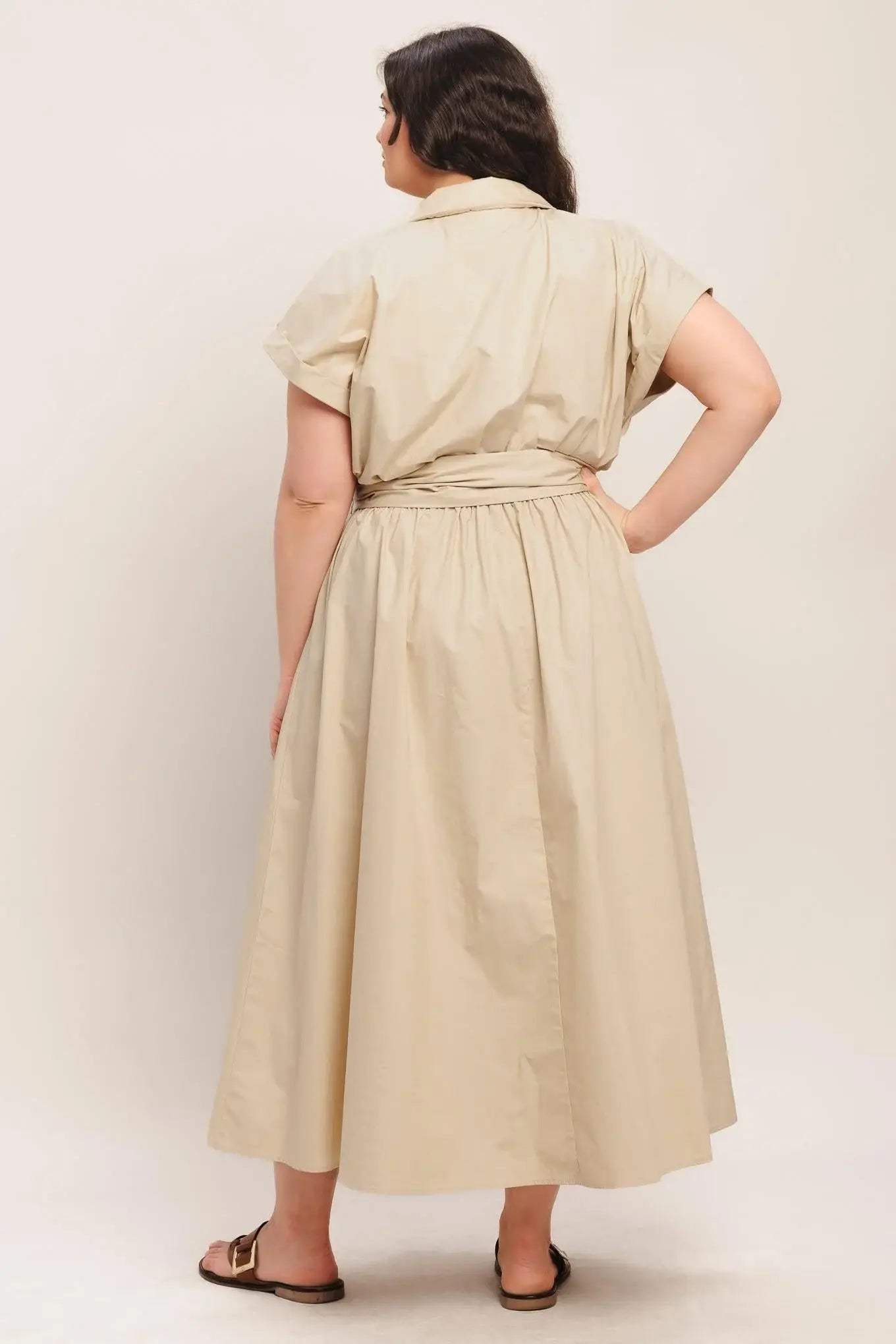 BARE ELEGANCE WOVEN MIDI DRESS - Flying Tomato - Flyclothing LLC