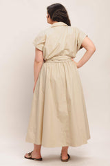 BARE ELEGANCE WOVEN MIDI DRESS - Flying Tomato - Flyclothing LLC