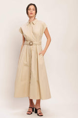 BARE ELEGANCE WOVEN MIDI DRESS - Flying Tomato - Flyclothing LLC